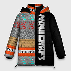 Куртка зимняя женская Minecraft Blocks, цвет: 3D-светло-серый