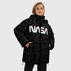 Куртка зимняя женская NASA: Space Glitch, цвет: 3D-черный — фото 2