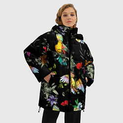 Куртка зимняя женская Попугаи, цвет: 3D-черный — фото 2