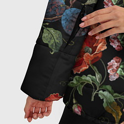 Куртка зимняя женская Цветущие маки, цвет: 3D-черный — фото 2