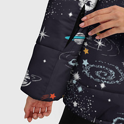 Куртка зимняя женская Загадочный космос, цвет: 3D-черный — фото 2