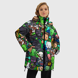 Куртка зимняя женская Жители Майнкрафт, цвет: 3D-черный — фото 2