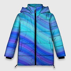 Куртка зимняя женская Абстракция волны, цвет: 3D-черный