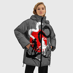 Куртка зимняя женская Битва драконов, цвет: 3D-черный — фото 2