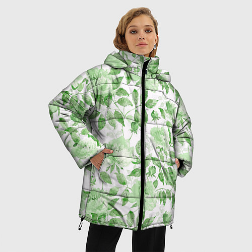 Женская зимняя куртка Пышная растительность / 3D-Красный – фото 3