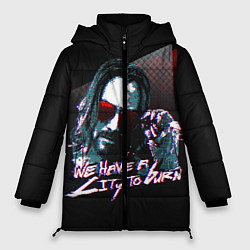 Куртка зимняя женская Cyberpunk 2077: City to Burn, цвет: 3D-светло-серый
