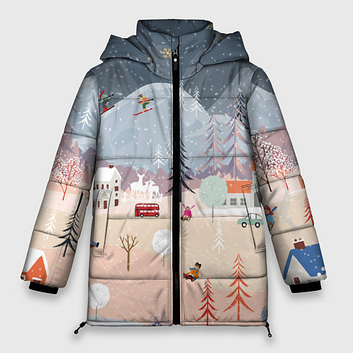 Женская зимняя куртка Новогодние каникулы / 3D-Светло-серый – фото 1