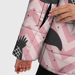 Куртка зимняя женская Черный фламинго арт, цвет: 3D-черный — фото 2
