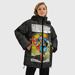 Куртка зимняя женская Flash, Batman, Superman, цвет: 3D-светло-серый — фото 2