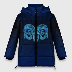 Куртка зимняя женская Знаки Зодиака Овен, цвет: 3D-черный