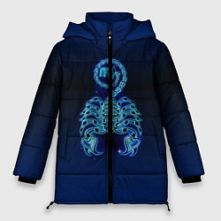 Куртка зимняя женская Знаки Зодиака Скорпион, цвет: 3D-светло-серый