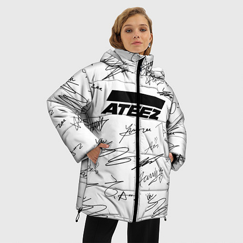 Женская зимняя куртка ATEEZ АВТОГРАФЫ / 3D-Красный – фото 3
