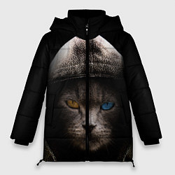 Куртка зимняя женская Уличный кот, цвет: 3D-светло-серый