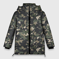 Куртка зимняя женская Пиксельный камуфляж, цвет: 3D-светло-серый