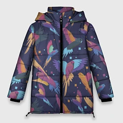 Куртка зимняя женская Райские попугаи, цвет: 3D-черный