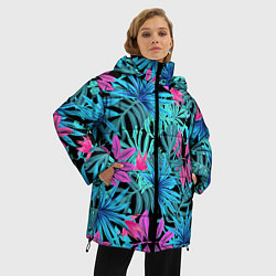 Куртка зимняя женская Яркие цветы, цвет: 3D-черный — фото 2