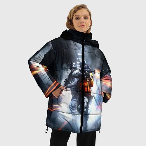 Женская зимняя куртка Battlefield / 3D-Красный – фото 3