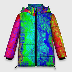Куртка зимняя женская Красочная текстура, цвет: 3D-черный