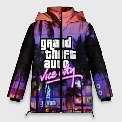 Куртка зимняя женская Grand Theft Auto Vice City, цвет: 3D-светло-серый