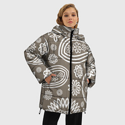 Куртка зимняя женская Цветочная роспись, цвет: 3D-черный — фото 2