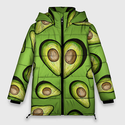 Женская зимняя куртка Люблю авокадо / 3D-Светло-серый – фото 1