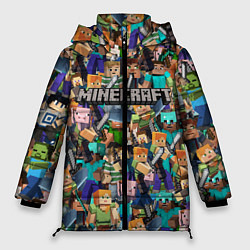 Куртка зимняя женская MINECRAFT ПЕРСОНАЖИ, цвет: 3D-черный