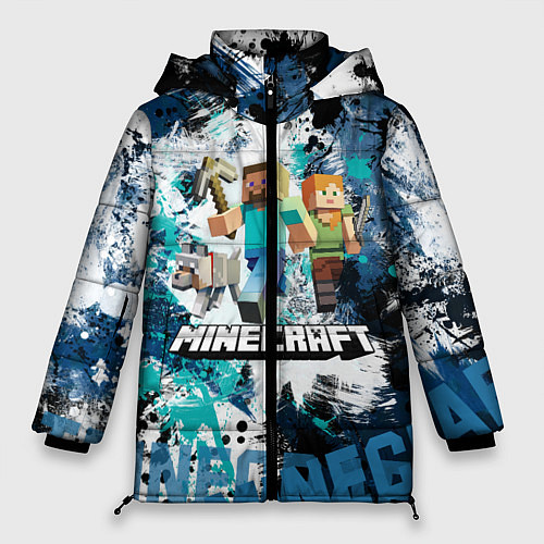 Женская зимняя куртка Minecraft Майнкрафт / 3D-Светло-серый – фото 1