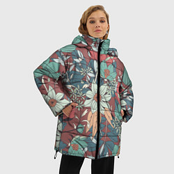Куртка зимняя женская Цветочный арт, цвет: 3D-черный — фото 2