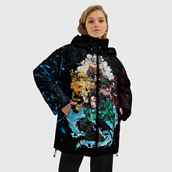 Куртка зимняя женская KIMETSU NO YAIBA, цвет: 3D-черный — фото 2
