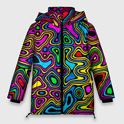 Куртка зимняя женская Психоделика, цвет: 3D-черный