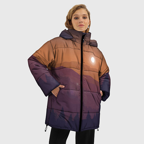 Женская зимняя куртка Горы / 3D-Красный – фото 3