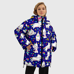 Куртка зимняя женская Кот-Единорог, цвет: 3D-красный — фото 2