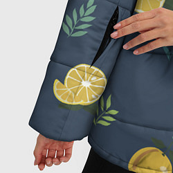 Куртка зимняя женская Лимонный узор, цвет: 3D-черный — фото 2
