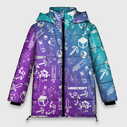 Куртка зимняя женская Minecraft pattern, цвет: 3D-черный