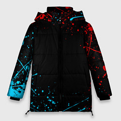 Куртка зимняя женская БРЫЗГИ КРАСОК, цвет: 3D-черный