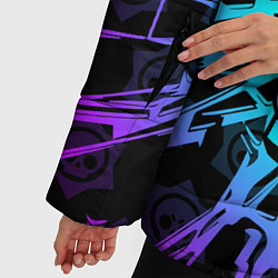 Куртка зимняя женская BRAWL STARS LEON SHARK, цвет: 3D-черный — фото 2