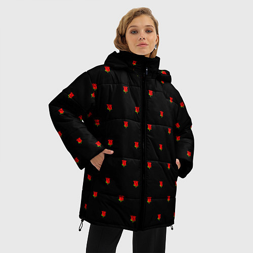 Женская зимняя куртка РОЗЫ / 3D-Красный – фото 3