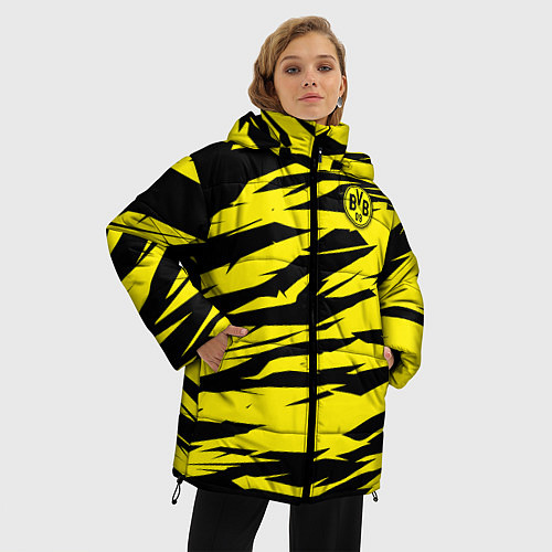 Женская зимняя куртка FC Borussia / 3D-Красный – фото 3