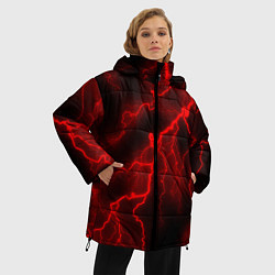Куртка зимняя женская МОЛНИЯ RED NEON, цвет: 3D-черный — фото 2