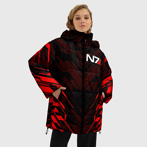 Женская зимняя куртка MASS EFFECT N7 / 3D-Красный – фото 3