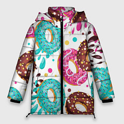 Куртка зимняя женская Любитель пончиков, цвет: 3D-черный