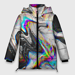 Куртка зимняя женская DIGITAL ABSTRACT GLITCH, цвет: 3D-черный