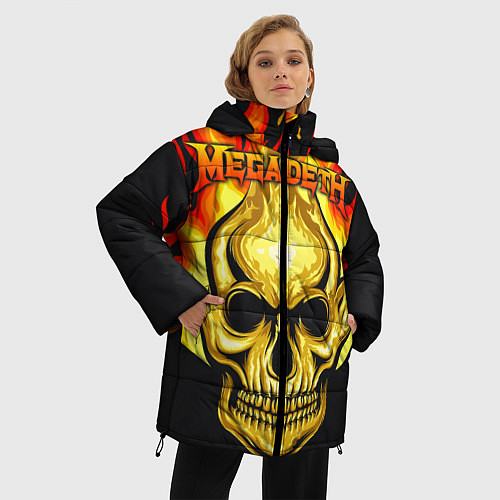 Женская зимняя куртка Megadeth / 3D-Красный – фото 3