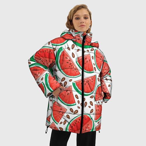 Женская зимняя куртка Арбуз / 3D-Красный – фото 3