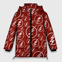 Куртка зимняя женская The Flash Logo Pattern, цвет: 3D-светло-серый