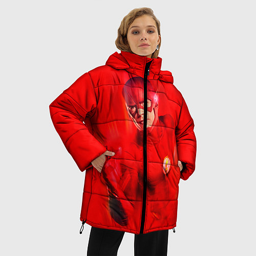 Женская зимняя куртка The Flash / 3D-Красный – фото 3
