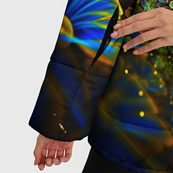 Куртка зимняя женская Ночные Цветочки, цвет: 3D-красный — фото 2