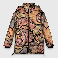 Куртка зимняя женская Дудл узоры, цвет: 3D-черный