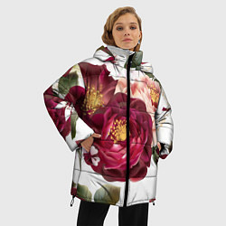 Куртка зимняя женская Розы, цвет: 3D-светло-серый — фото 2