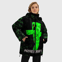 Куртка зимняя женская MINECRAFT CREEPER, цвет: 3D-черный — фото 2